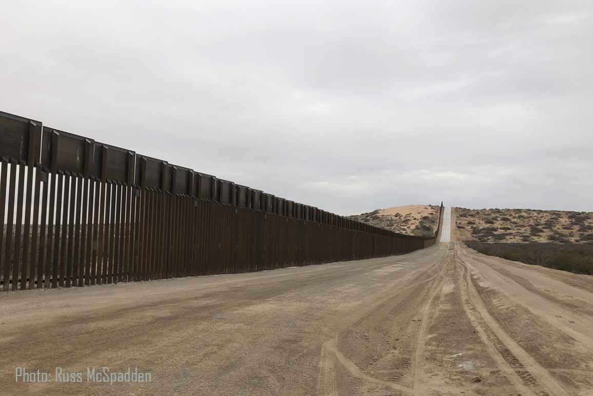 photo showing New Mexico border fence with Mexico